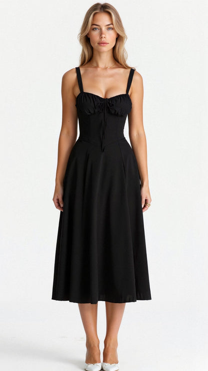 Women's Elegant Corset Summer Dress with Bow Detail - Lexians
