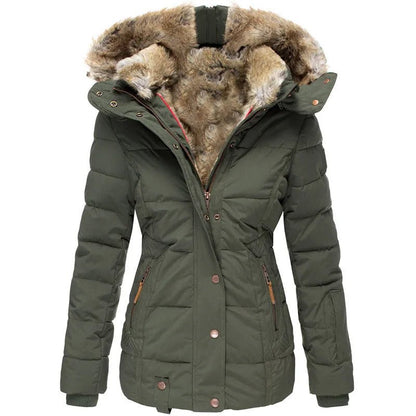 Women's Faux Fur - Lined Winter Parka with Hood - Lexians