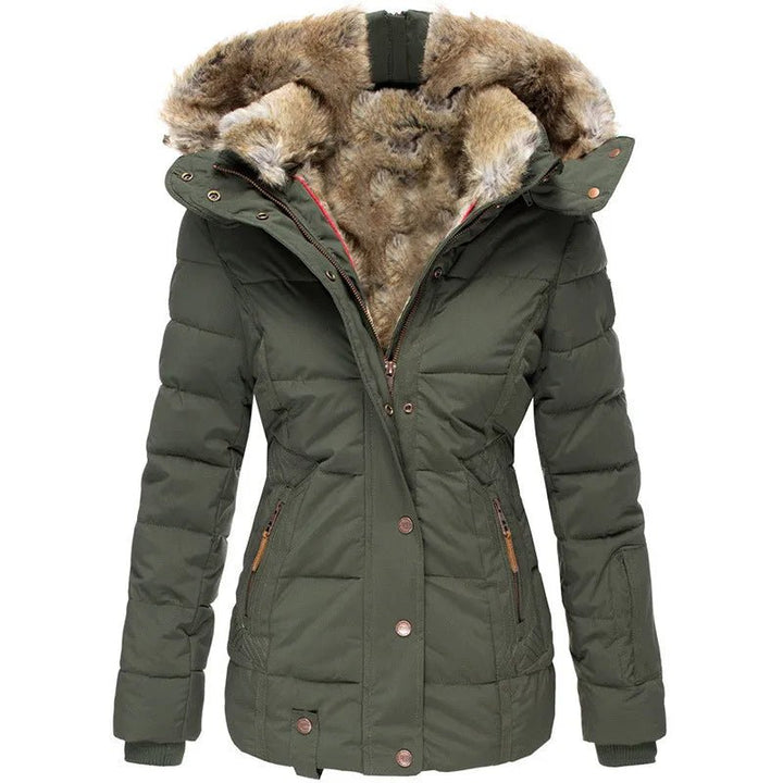 Women's Faux Fur - Lined Winter Parka with Hood - Lexians