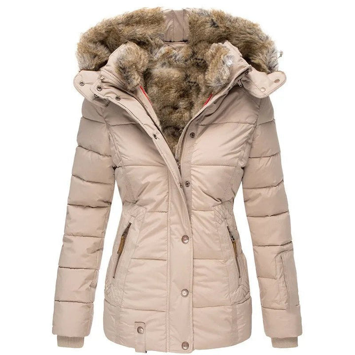 Women's Faux Fur - Lined Winter Parka with Hood - Lexians