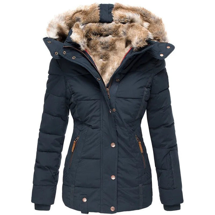 Women's Faux Fur - Lined Winter Parka with Hood - Lexians
