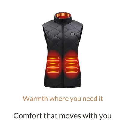 Women's Heated Lightweight Gilet with Nine Heating Zones - Lexians