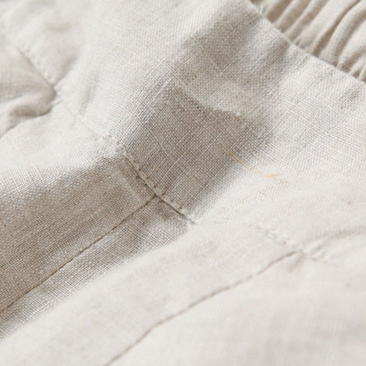 Women's High Waist Wide Leg Cotton Linen Pants with Pockets - Lexians