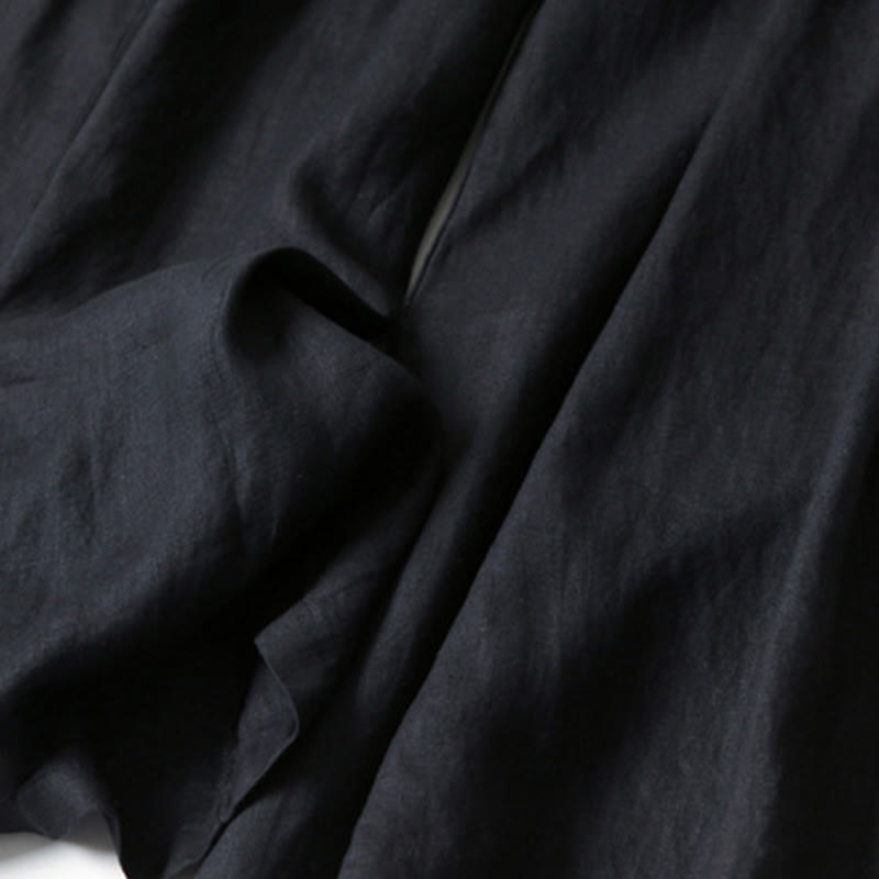 Women's High Waist Wide Leg Cotton Linen Pants with Pockets - Lexians