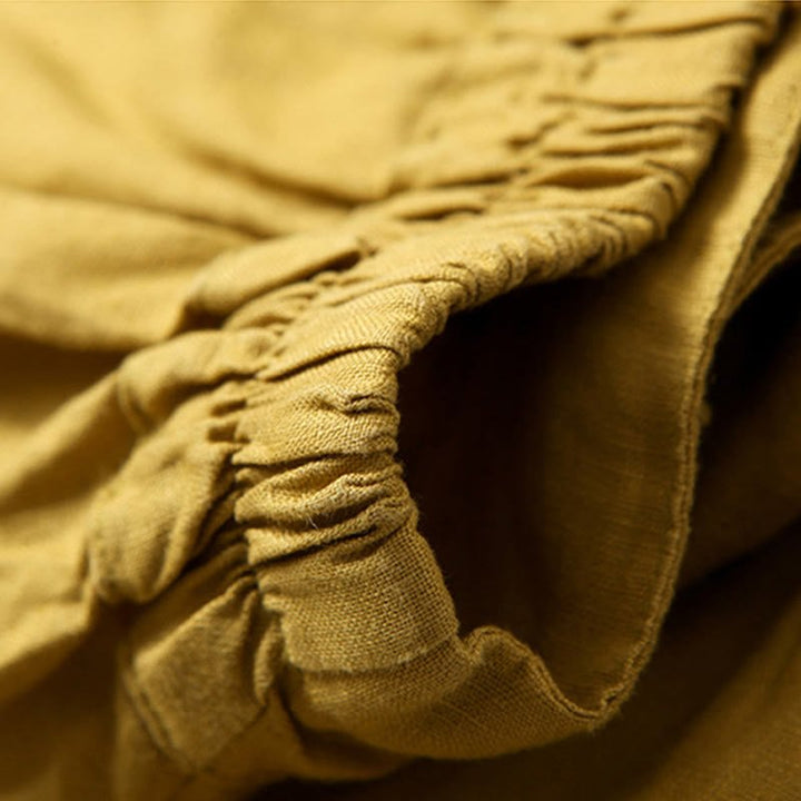 Women's High Waist Wide Leg Cotton Linen Pants with Pockets - Lexians