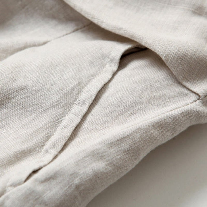 Women's High Waist Wide Leg Cotton Linen Pants with Pockets - Lexians