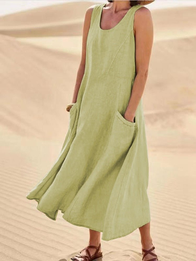 Women's Lightweight Summer Dress - Breezy Cotton Style - Lexians