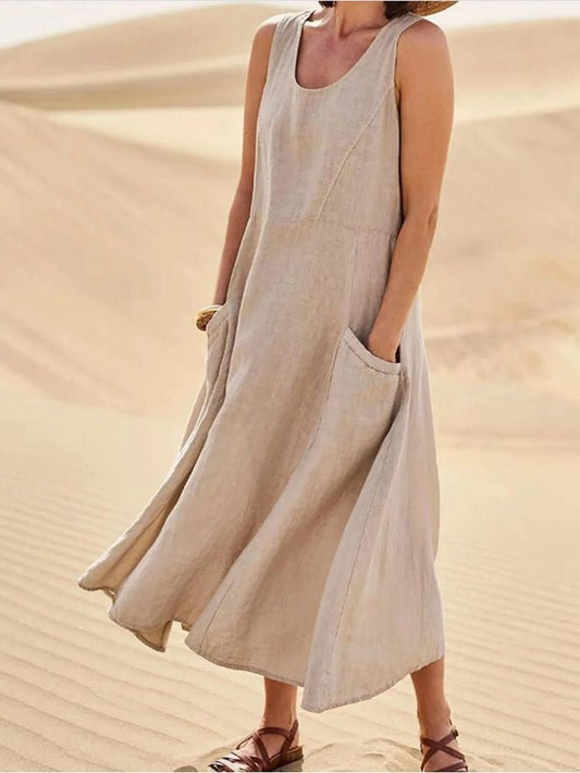 Women's Lightweight Summer Dress - Breezy Cotton Style - Lexians
