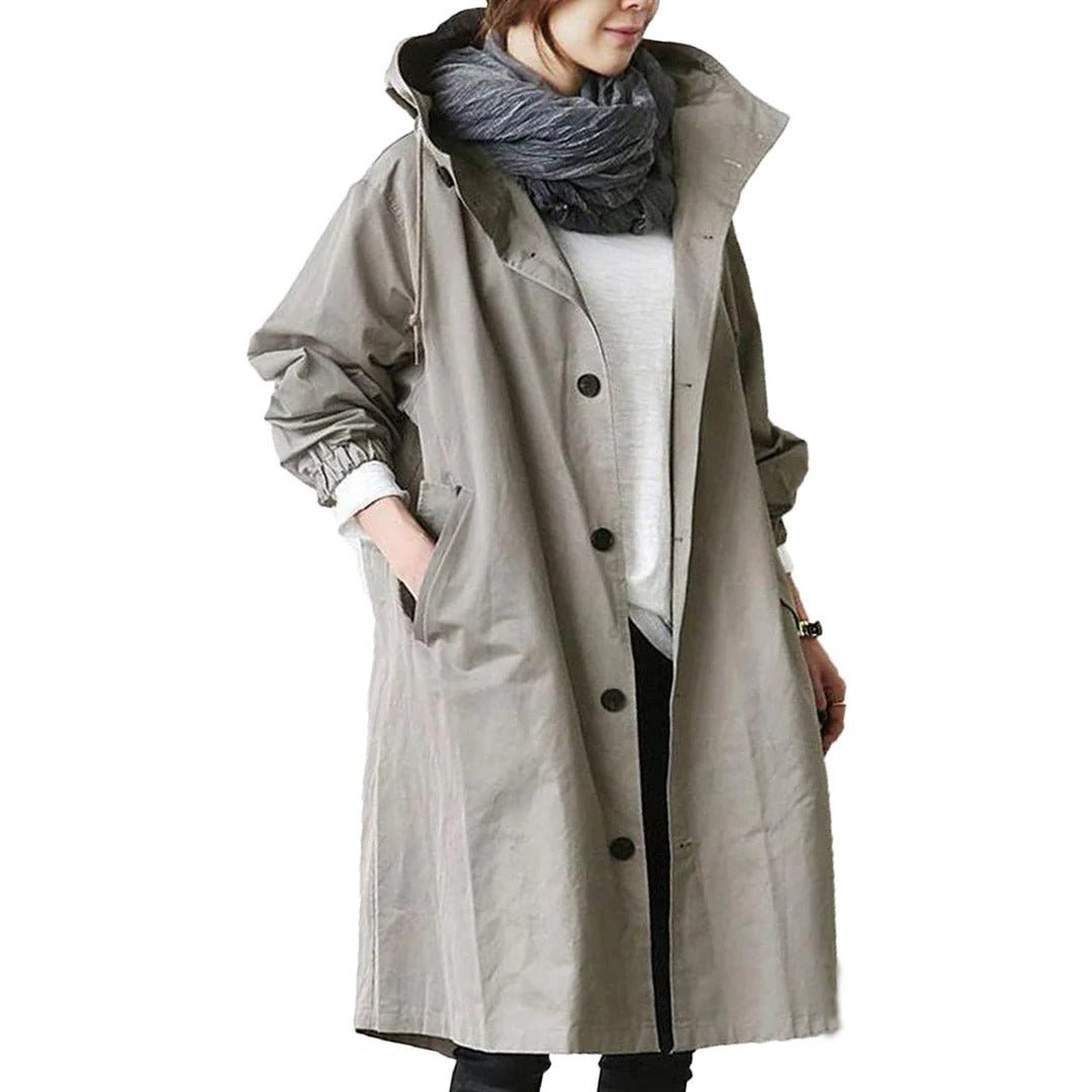 Women's Long Waterproof Raincoat with Breathable Fabric - Lexians