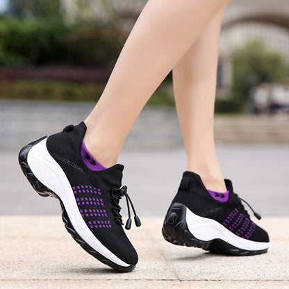 Women's Non - Slip Healthcare Ortho Cushion Shoes - Black Purple - Lexians