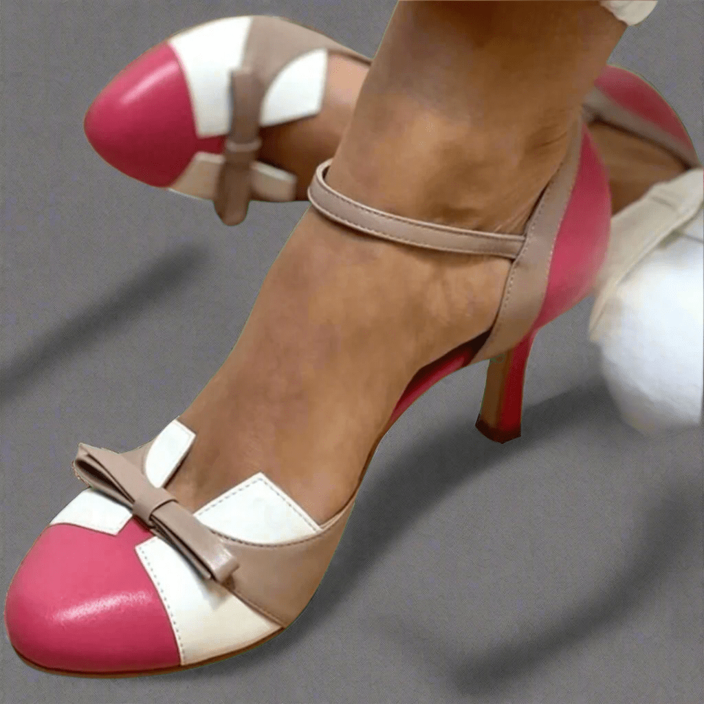 Women's Orthopedic Heeled Sandals with Elegant Bow Detail - Lexians