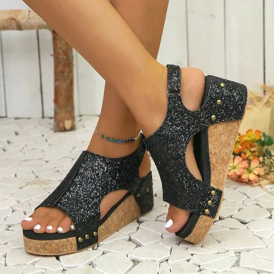 Women's Orthopedic Platform Wedge Sandals with Arch Support - Lexians