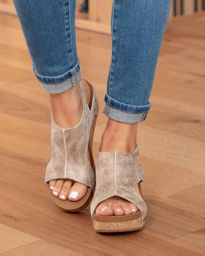 Women's Orthopedic Platform Wedge Sandals with Arch Support - Lexians
