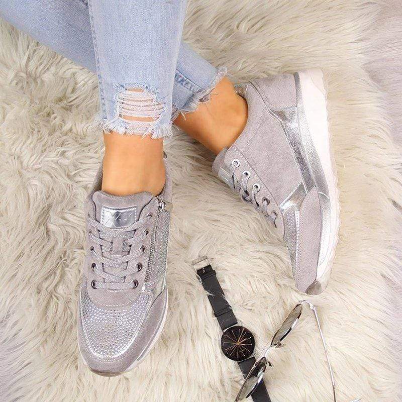"Women's orthopedic walking shoes with bunion support, featuring a wide toe box and breathable mesh design, stylish and comfy