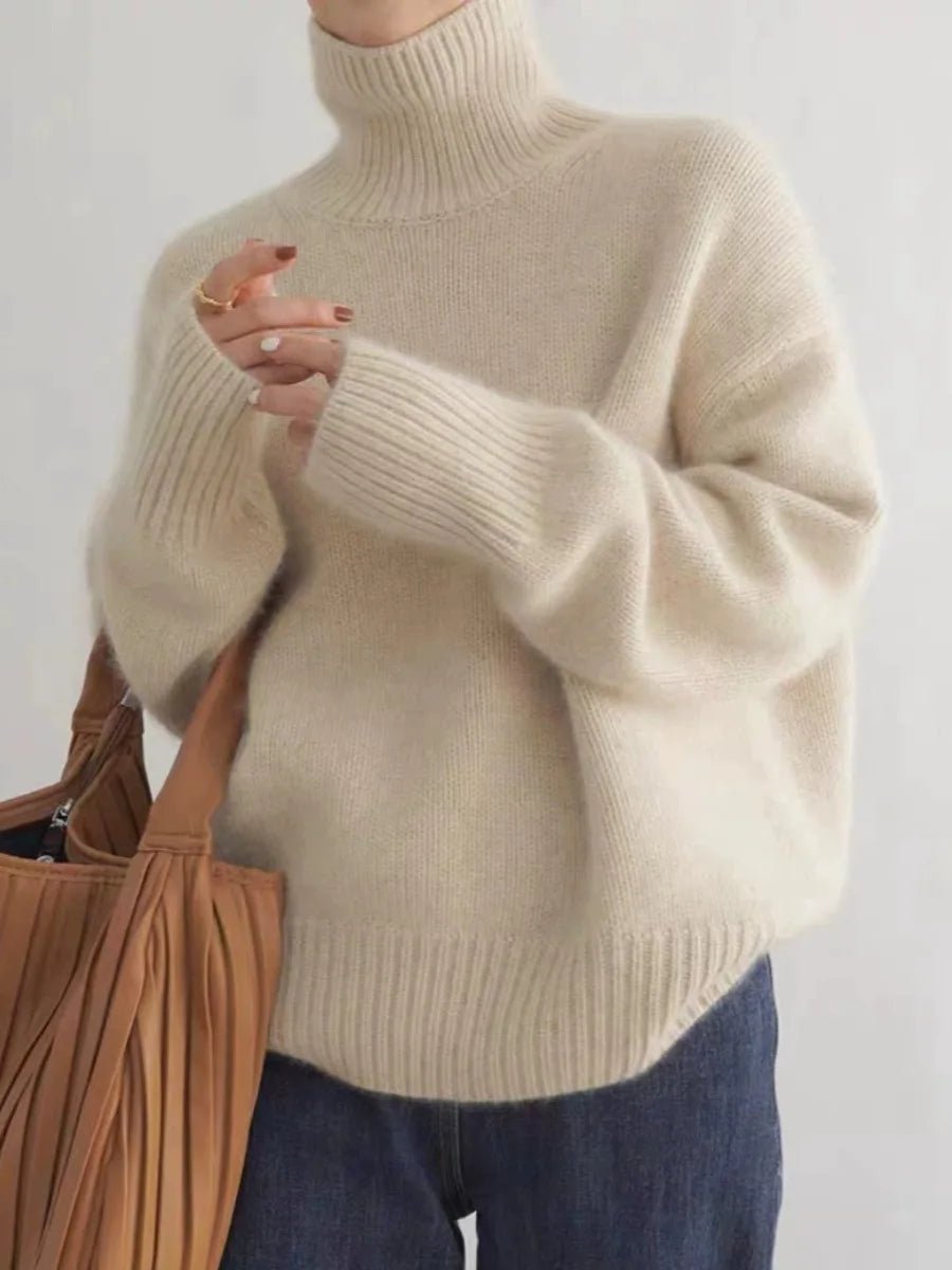 Women's Oversized Cashmere Turtleneck Sweater - Lexians