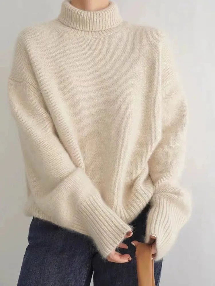 Women's Oversized Cashmere Turtleneck Sweater - Lexians