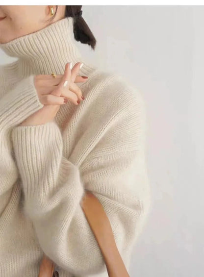 Women's Oversized Cashmere Turtleneck Sweater - Lexians