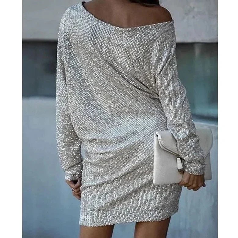 Women's Sequin Mini Dress - Shimmering Evening Gown - Lexians