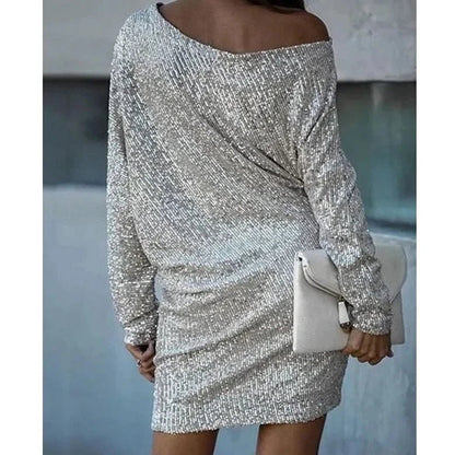Women's Sequin Mini Dress - Shimmering Evening Gown - Lexians