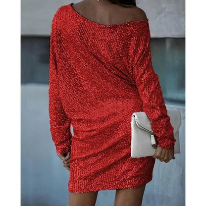 Women's Sequin Mini Dress - Shimmering Evening Gown - Lexians