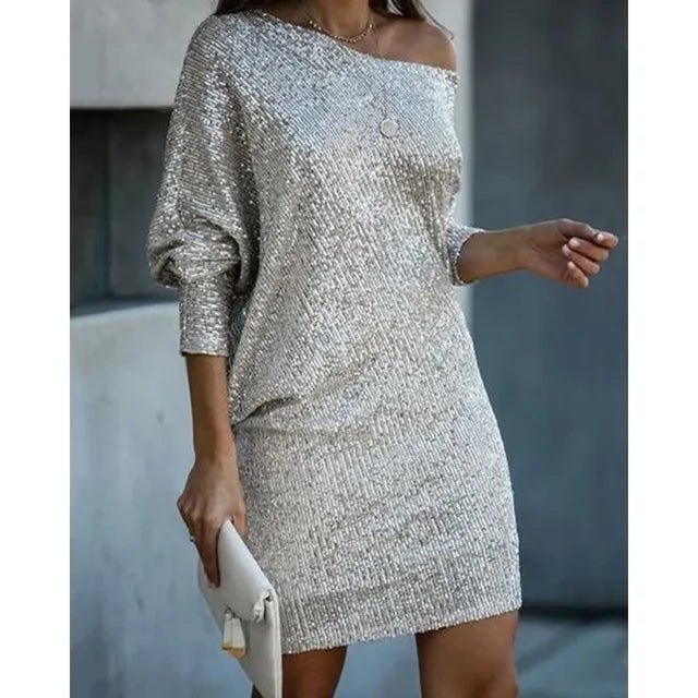 Women's Sequin Mini Dress - Shimmering Evening Gown - Lexians