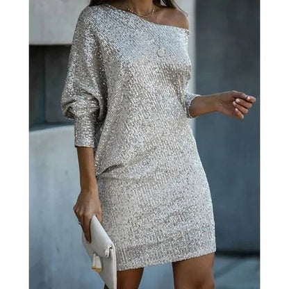 Women's Sequin Mini Dress - Shimmering Evening Gown - Lexians