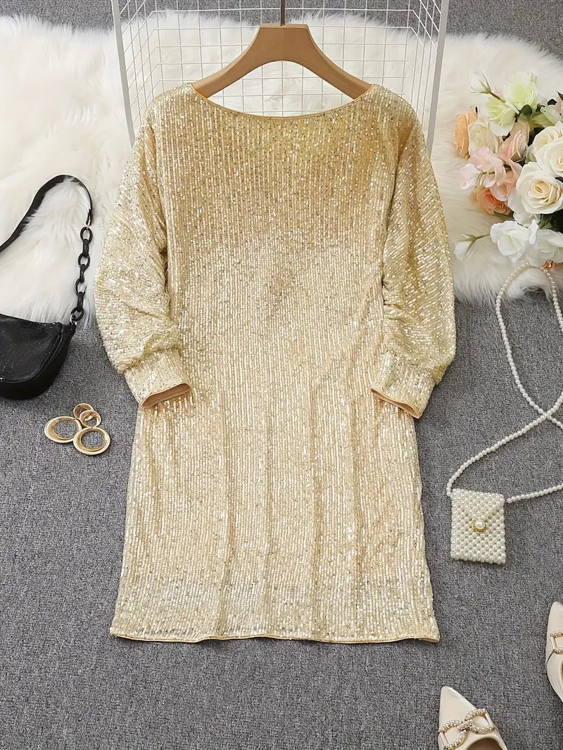 Women's Sequin Mini Dress - Shimmering Evening Gown - Lexians