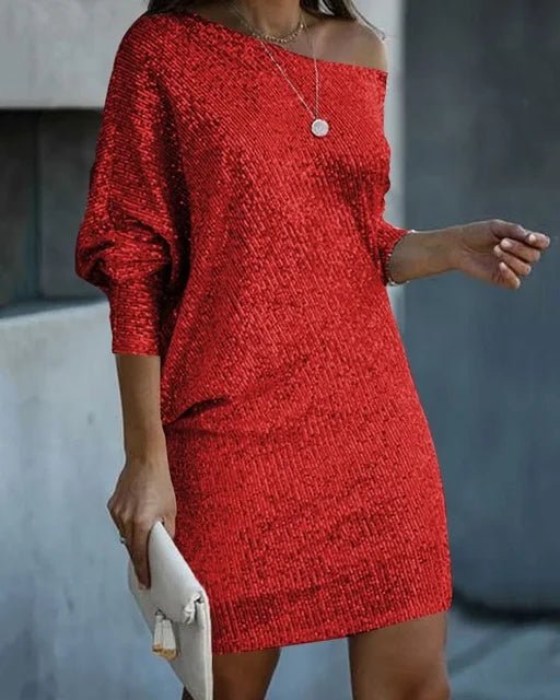 Women's Sequin Mini Dress - Shimmering Evening Gown - Lexians