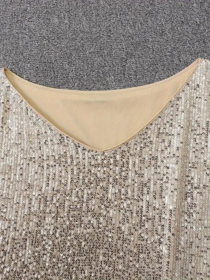 Women's Sequin Mini Dress - Shimmering Evening Gown - Lexians