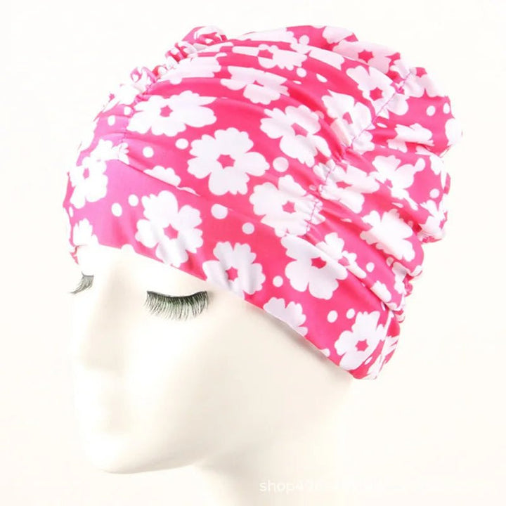 Women's Stretch Nylon Turban Swim Cap for Long Hair - Lexians