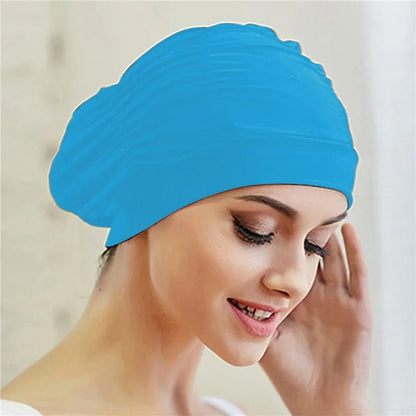 Women's Stretch Nylon Turban Swim Cap for Long Hair - Lexians