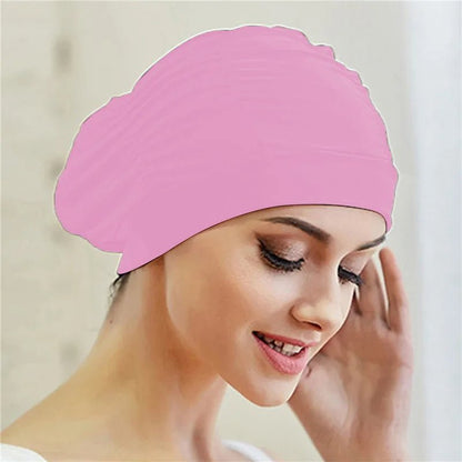 Women's Stretch Nylon Turban Swim Cap for Long Hair - Lexians