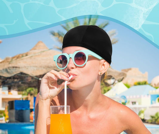 Women's Stretch Nylon Turban Swim Cap for Long Hair - Lexians