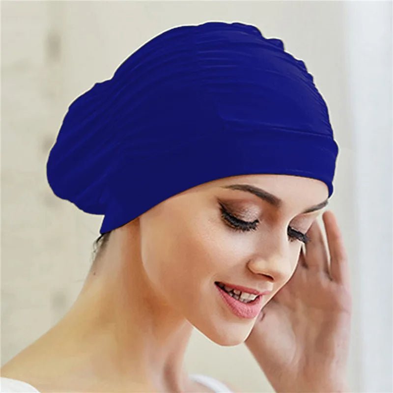 Women's Stretch Nylon Turban Swim Cap for Long Hair - Lexians