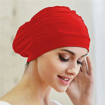 Women's Stretch Nylon Turban Swim Cap for Long Hair - Lexians