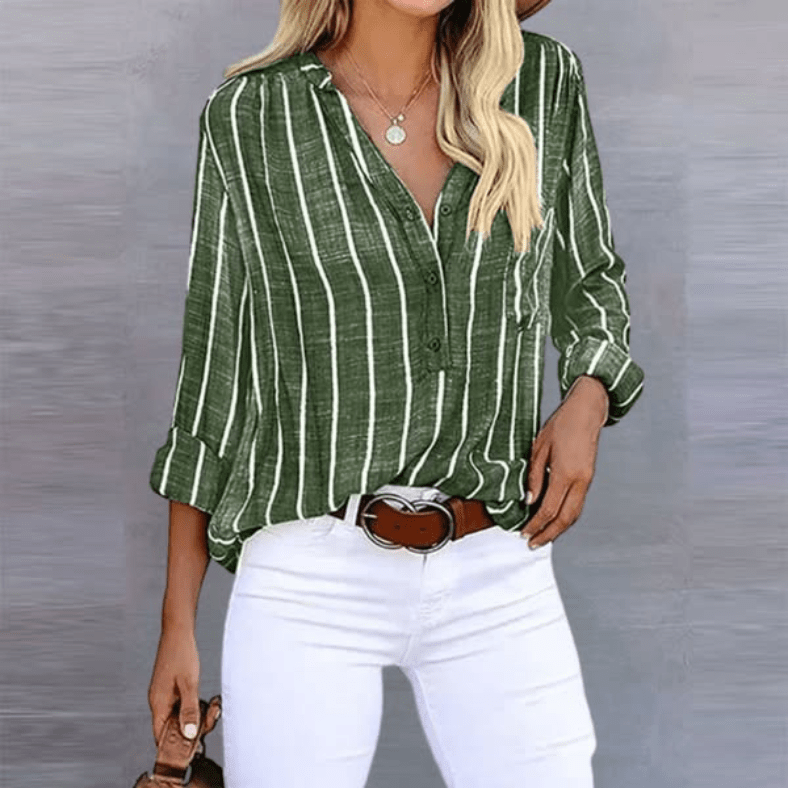 Women's Striped Loose - Fit Summer Blouse - Lexians