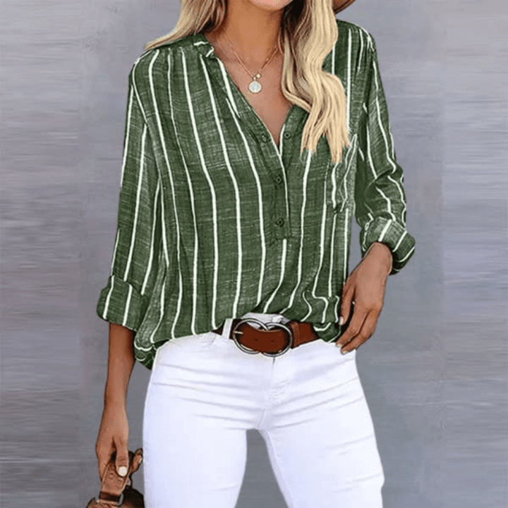 Women's Striped Loose - Fit Summer Blouse - Lexians