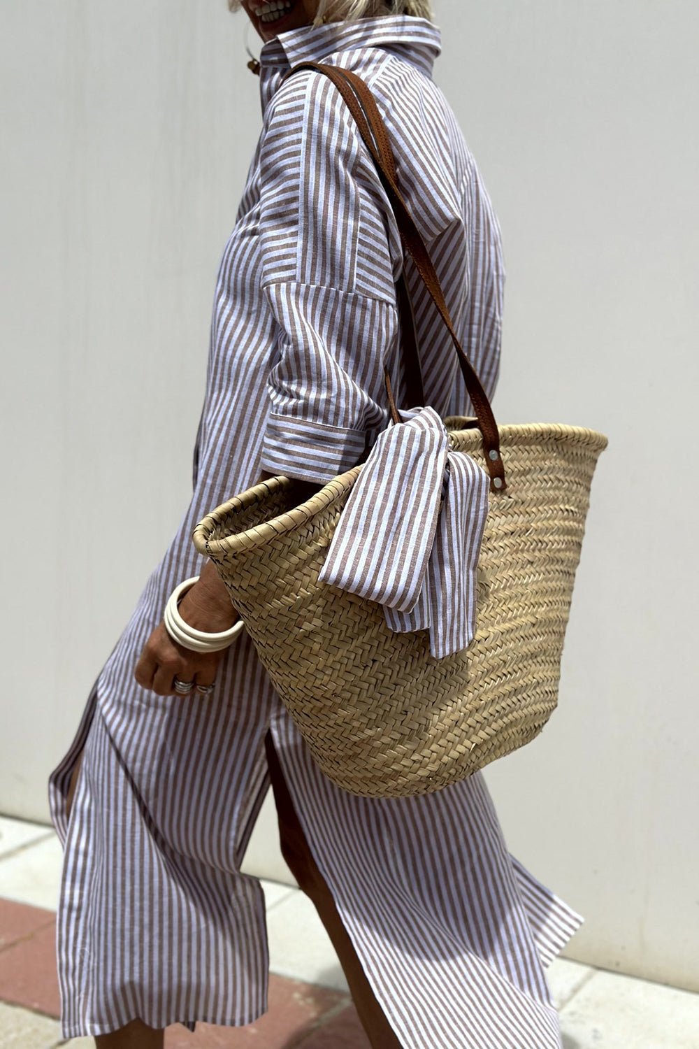 Women's Striped Shirt Dress - Versatile and Breezy - Lexians