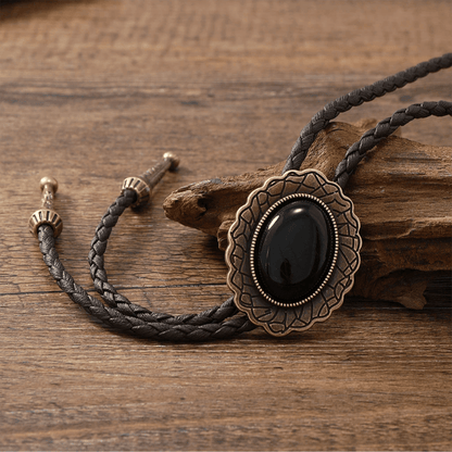 Women's Tribal Bolo Tie with Genuine Stone Accent - Lexians