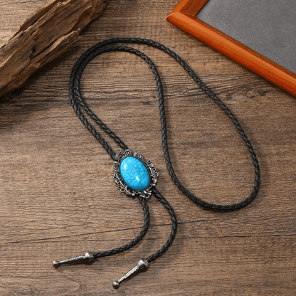 Women's Tribal Bolo Tie with Genuine Stone Accent - Lexians