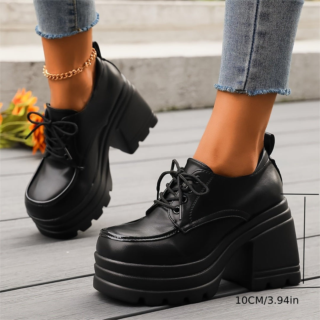 Women's Vivienne Platform Oxfords - Retro Style Chunky Heels - Lexians